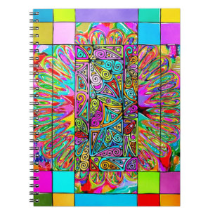 Hand And Digitally Painted Pattern Art 4 Notebook