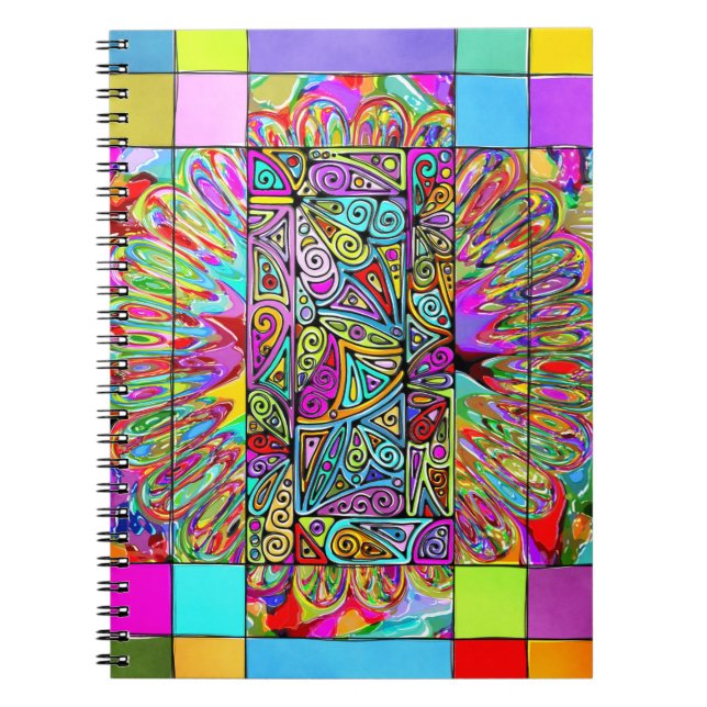 Hand And Digitally Painted Pattern Art 4 Notebook (Front)