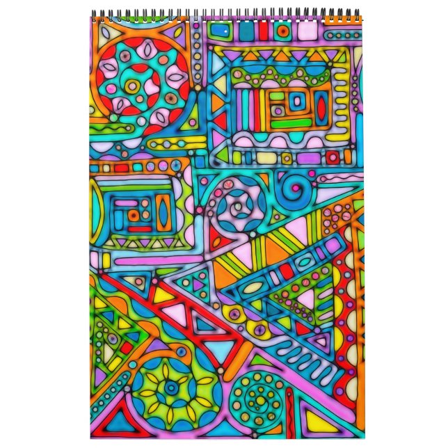 Hand And Digitally Painted Pattern Art 53 Calendar (Cover)
