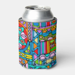 Hand And Digitally Painted Pattern Art 53 Can Cooler
