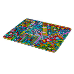 Hand And Digitally Painted Pattern Art 53 Cutting Board