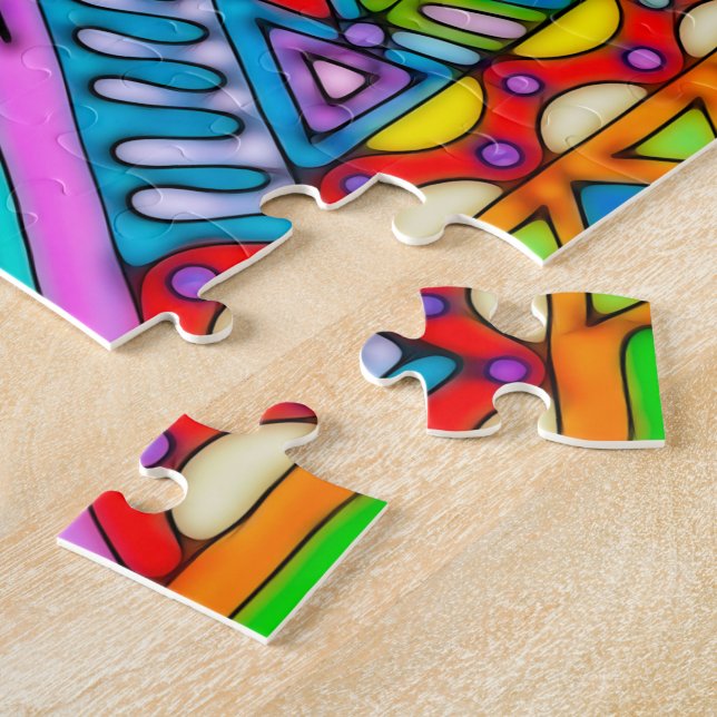 Hand And Digitally Painted Pattern Art 53 Jigsaw Puzzle (Side)
