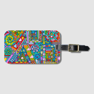 Hand And Digitally Painted Pattern Art 53 Luggage Tag