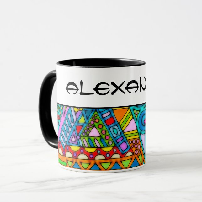 Hand And Digitally Painted Pattern Art 53 Mug (Front Left)