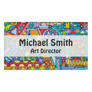 Hand And Digitally Painted Pattern Art 53 Name Tag