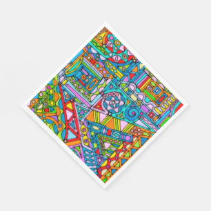 Hand And Digitally Painted Pattern Art 53 Napkin