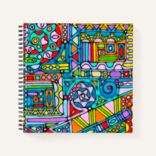 Hand And Digitally Painted Pattern Art 53 Notebook