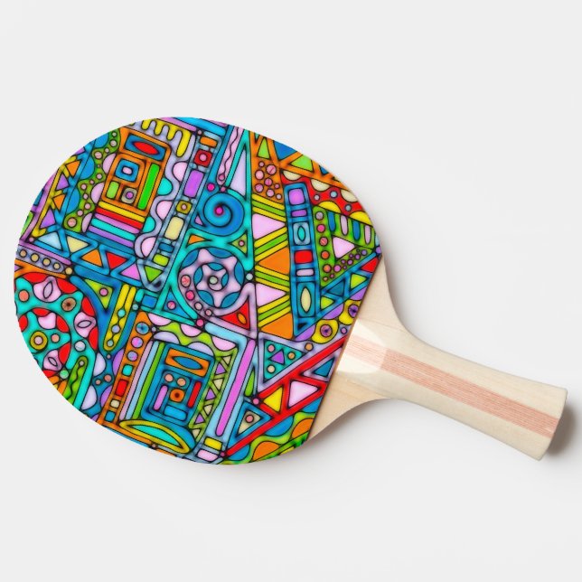 Hand And Digitally Painted Pattern Art 53 Ping Pong Paddle (Side)