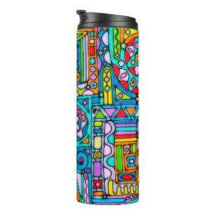 Hand And Digitally Painted Pattern Art 53 Thermal Tumbler