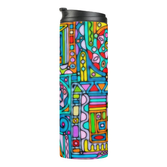 Hand And Digitally Painted Pattern Art 53 Thermal Tumbler (Rotated Right)