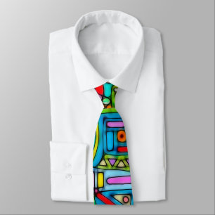 Hand And Digitally Painted Pattern Art 53 Tie