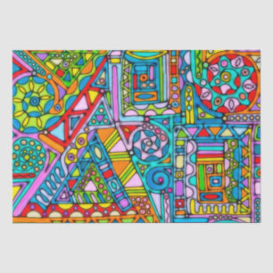 Hand And Digitally Painted Pattern Art 53 Tissue Paper