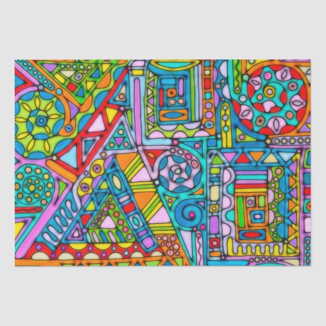 Hand And Digitally Painted Pattern Art 53 Tissue Paper (Front)