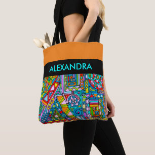 Hand And Digitally Painted Pattern Art 53 Tote Bag