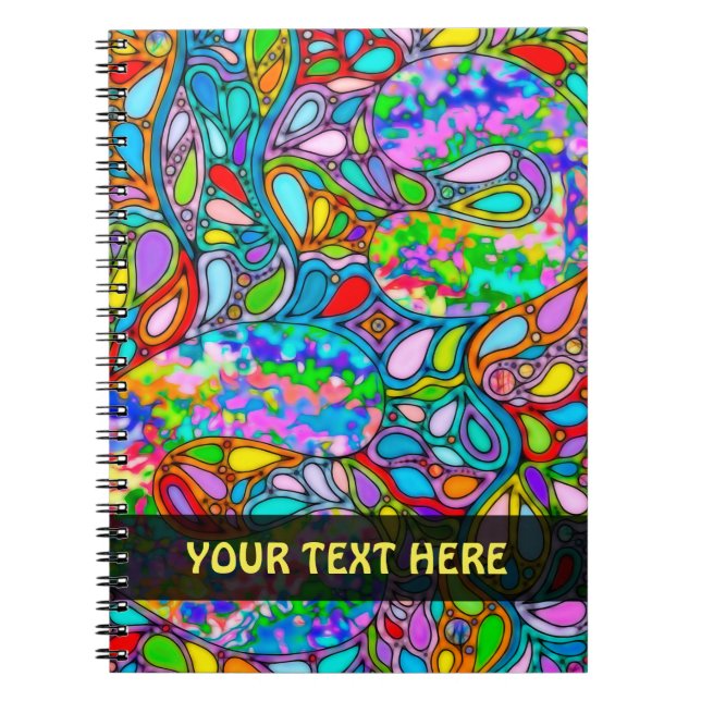 Hand And Digitally Painted Pattern Art 54 Notebook (Front)