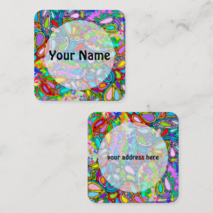 Hand And Digitally Painted Pattern Art 54 Square Business Card