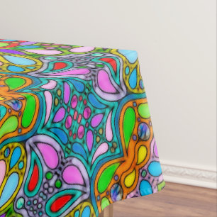 Hand And Digitally Painted Pattern Art 54 Tablecloth