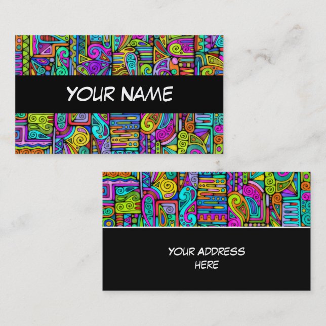 Hand And Digitally Painted Pattern Art 5 Business Card (Front/Back)