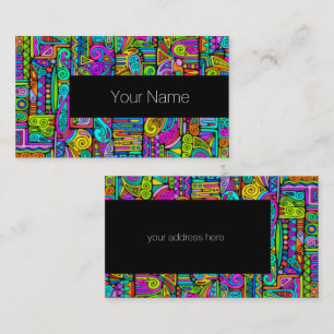 Hand And Digitally Painted Pattern Art 5 Business Card