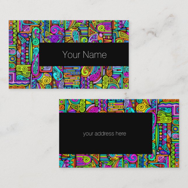 Hand And Digitally Painted Pattern Art 5 Business Card (Front/Back)