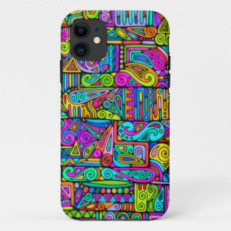 Hand And Digitally Painted Pattern Art 5 iPhone 11 Case