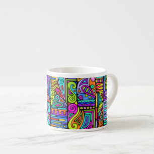 Hand And Digitally Painted Pattern Art 5 Espresso Cup