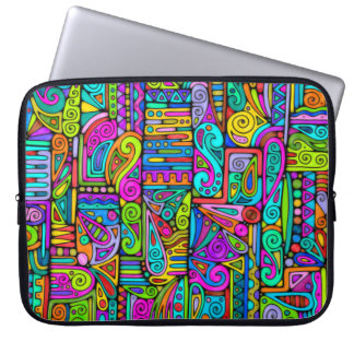 Hand And Digitally Painted Pattern Art 5 Laptop Sleeve