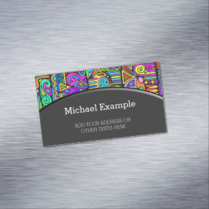 Hand And Digitally Painted Pattern Art 5 Magnetic Business Card