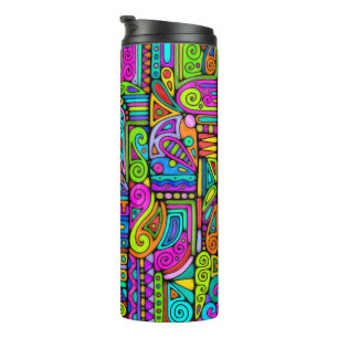 Hand And Digitally Painted Pattern Art 5 Thermal Tumbler