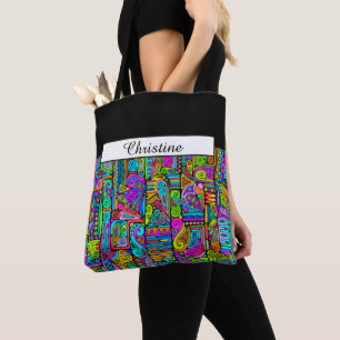 Hand And Digitally Painted Pattern Art 5 Tote Bag