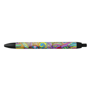 Hand And Digitally Painted Pattern Art 6 Black Ink Pen
