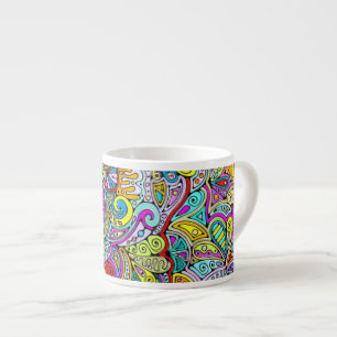 Hand And Digitally Painted Pattern Art 6 Espresso Cup