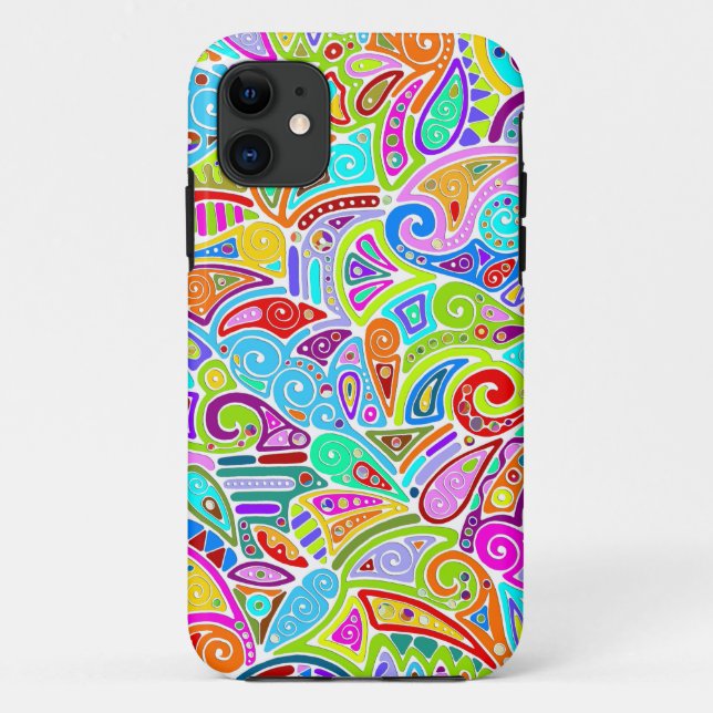 Hand And Digitally Painted Pattern Art 7 Case-Mate iPhone Case (Back)