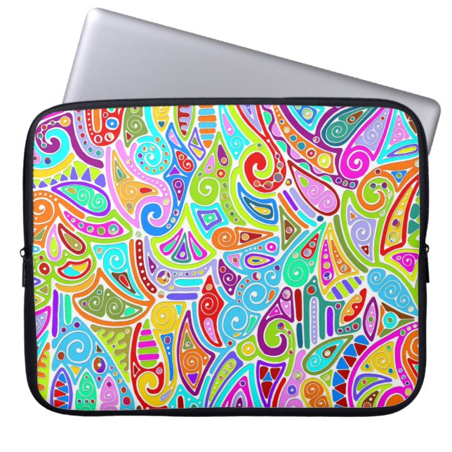 Hand And Digitally Painted Pattern Art 7 Laptop Sleeve (Front)