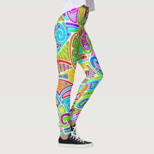 Hand And Digitally Painted Pattern Art 7 Leggings