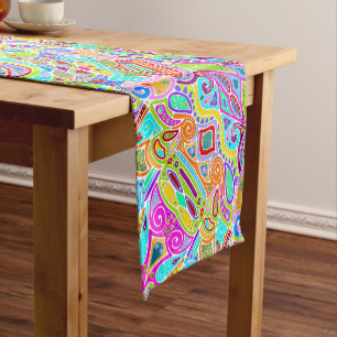 Hand And Digitally Painted Pattern Art 7 Short Table Runner