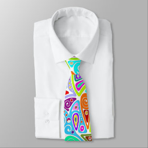 Hand And Digitally Painted Pattern Art 7 Tie