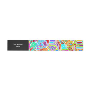 Hand And Digitally Painted Pattern Art 7 Wraparound Address Label