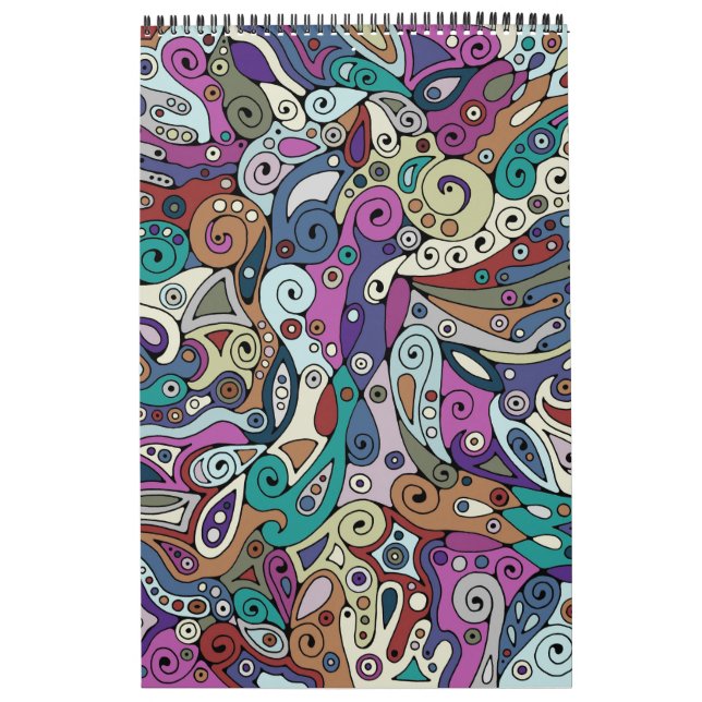 Hand And Digitally Painted Pattern Art 8 Calendar (Cover)