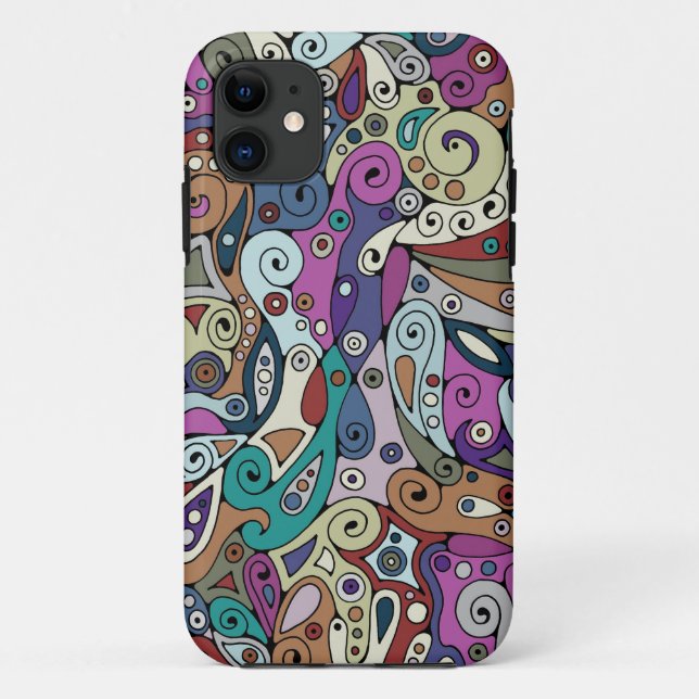 Hand And Digitally Painted Pattern Art 8 Case-Mate iPhone Case (Back)