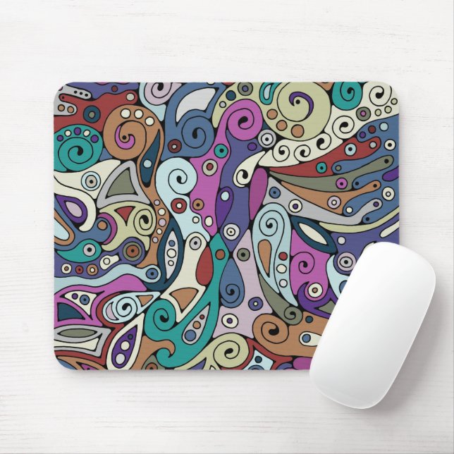 Hand And Digitally Painted Pattern Art 8 Mouse Pad (With Mouse)