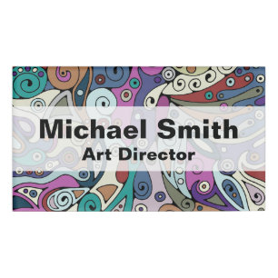 Hand And Digitally Painted Pattern Art 8 Name Tag