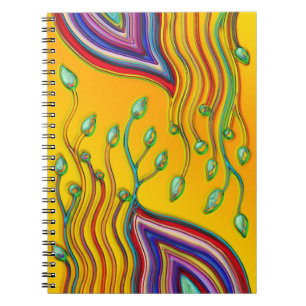 Hand And Digitally Painted Pattern Art 8 Notebook