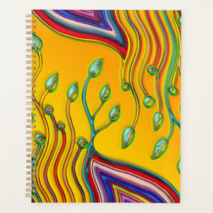 Hand And Digitally Painted Pattern Art 8 Planner