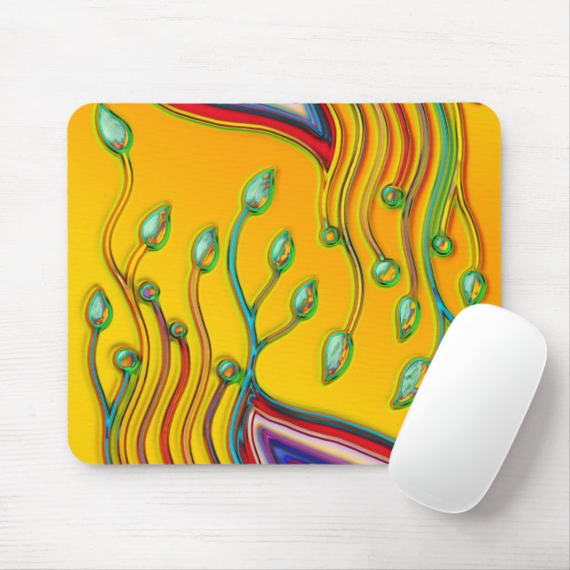 Hand And Digitally Painted Pattern Art 9 Mouse Pad (With Mouse)