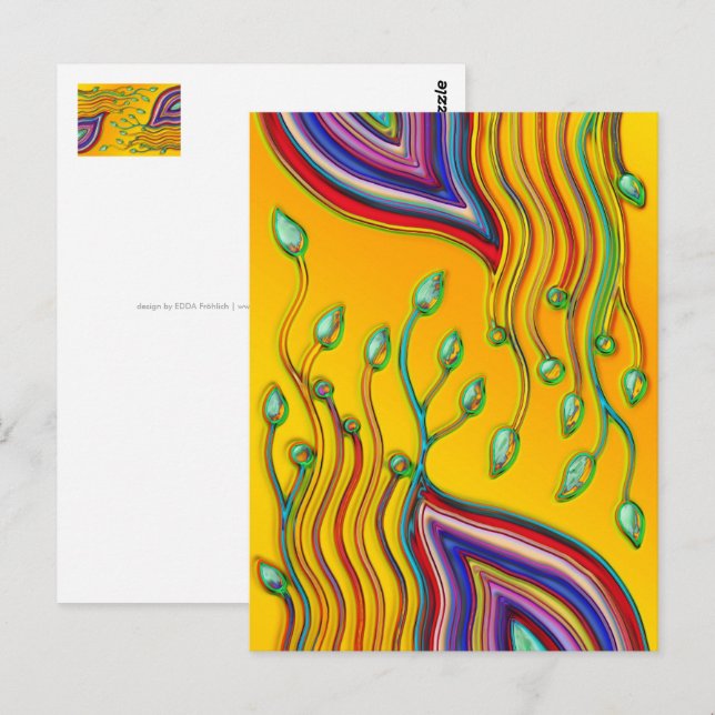 Hand And Digitally Painted Pattern Art 9 Postcard (Front/Back)