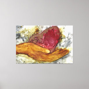 Hand and Heart 60x40" framed Canvas Print