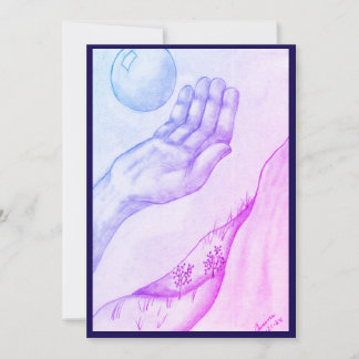 Hand and Sphere - Blue Invitation