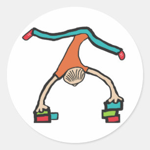 Hand Balancing Classic Round Sticker