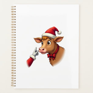 Hand Boop Christmas Highland Cow Santa Clause Farm Planner